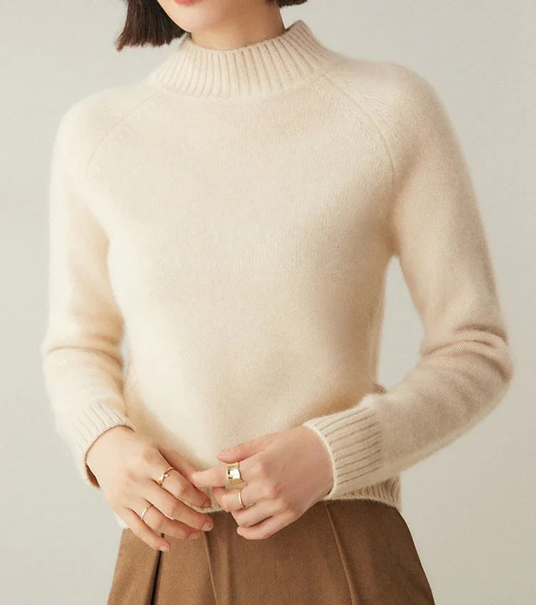 Pull col montant en laine & cachemire