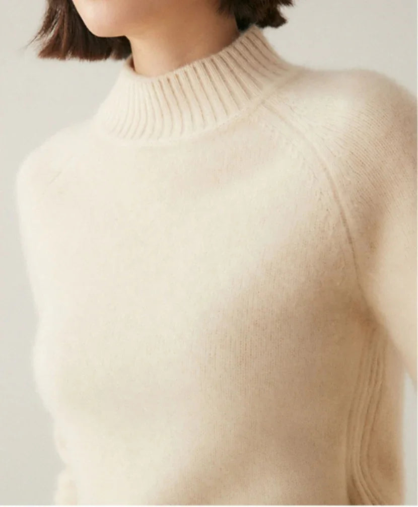 Pull col montant en laine & cachemire