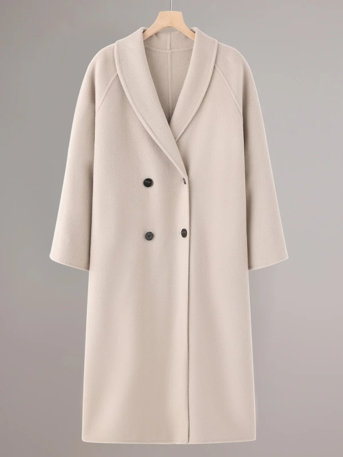 Manteau femme hiver en laine premium – Coupe droite et col châle