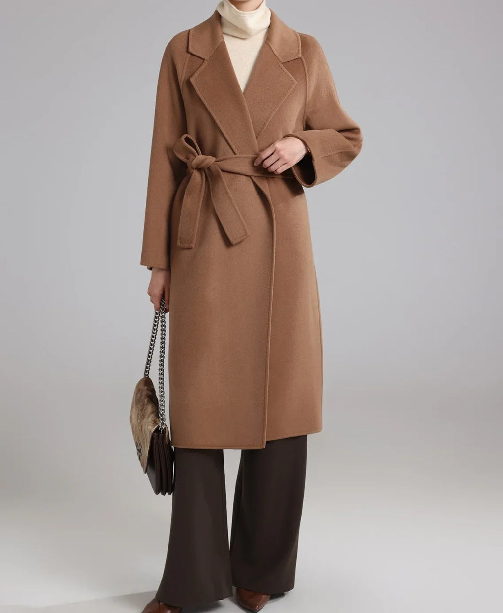 Long wool and cashmere coat