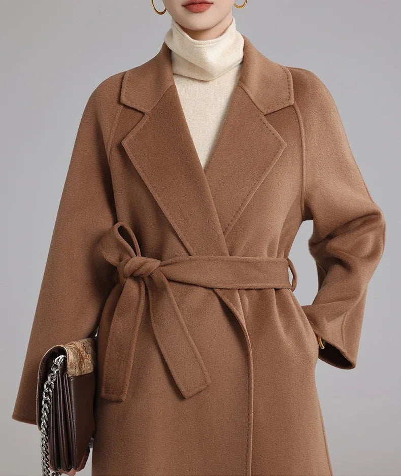 Long wool and cashmere coat