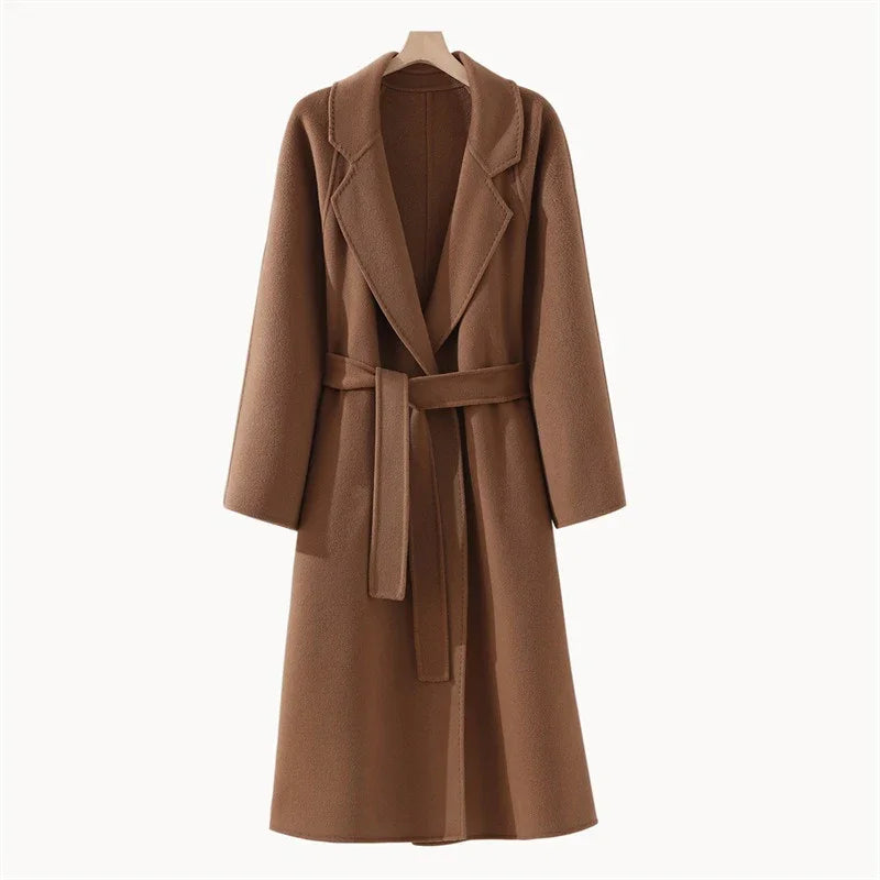 Long wool and cashmere coat